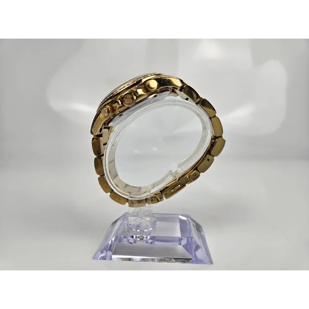 Michael Kors Ladies Gold‎ Tone Stainless Steel Chronograph Watch MK5166 WORKS!
